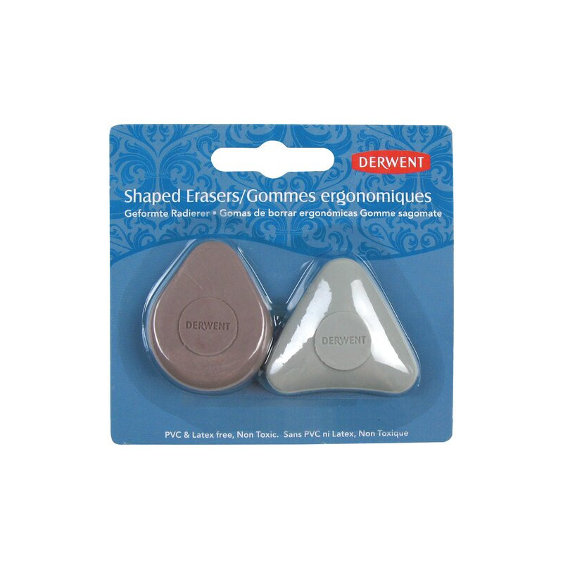 Radiera DERWENT Professional, 2 buc/ set, diverse forme, ergonomica, pentru eficienta ridicata si co