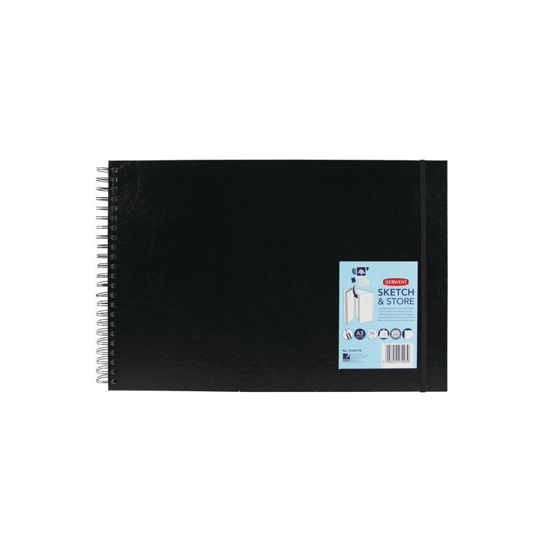 Caiet pentru schite si desen DERWENT Professional, A3, cu spira, 56 coli, 165 gsm, mapa inclusa, har