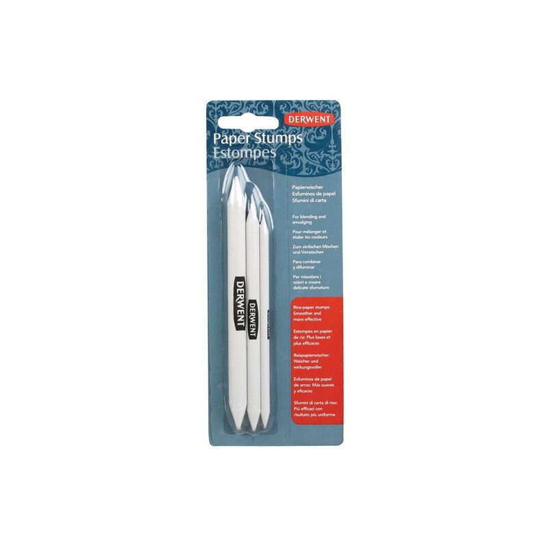 Creion DERWENT Professional, din hartie, pentru amestec si estompare, 3 buc/ set, diverse marimi, al