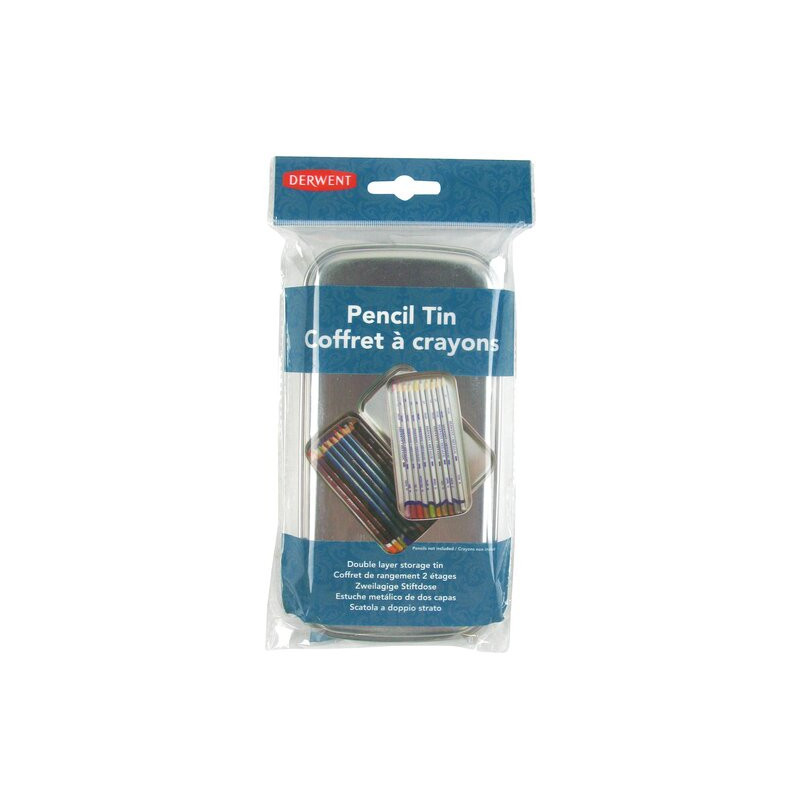 Penar DERWENT Professional, metalic, cu despartitor, argintiu