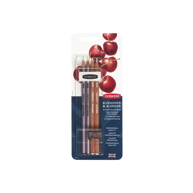 Creion DERWENT Professional, pentru amestec si finisaj, 2 buc/ set, ascutitoare si radiera incluse,