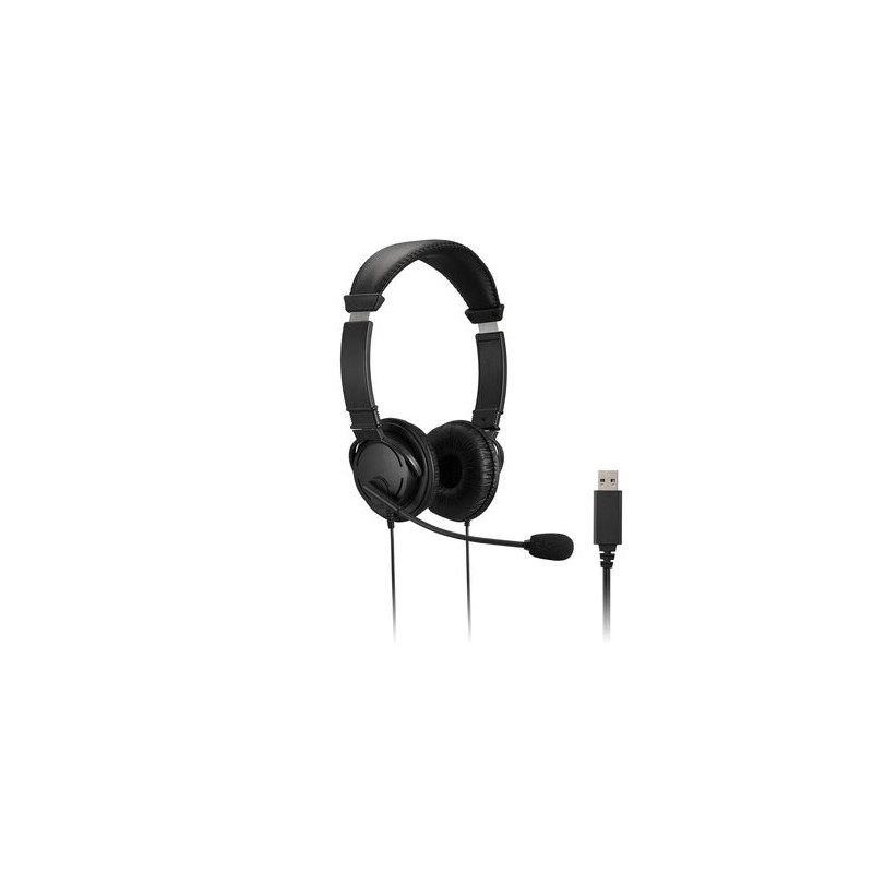 Casti Kensington, reglabile, microfon cu anulare sunet inclus, conexiume Jack3.5mm 1.8 m, nergu