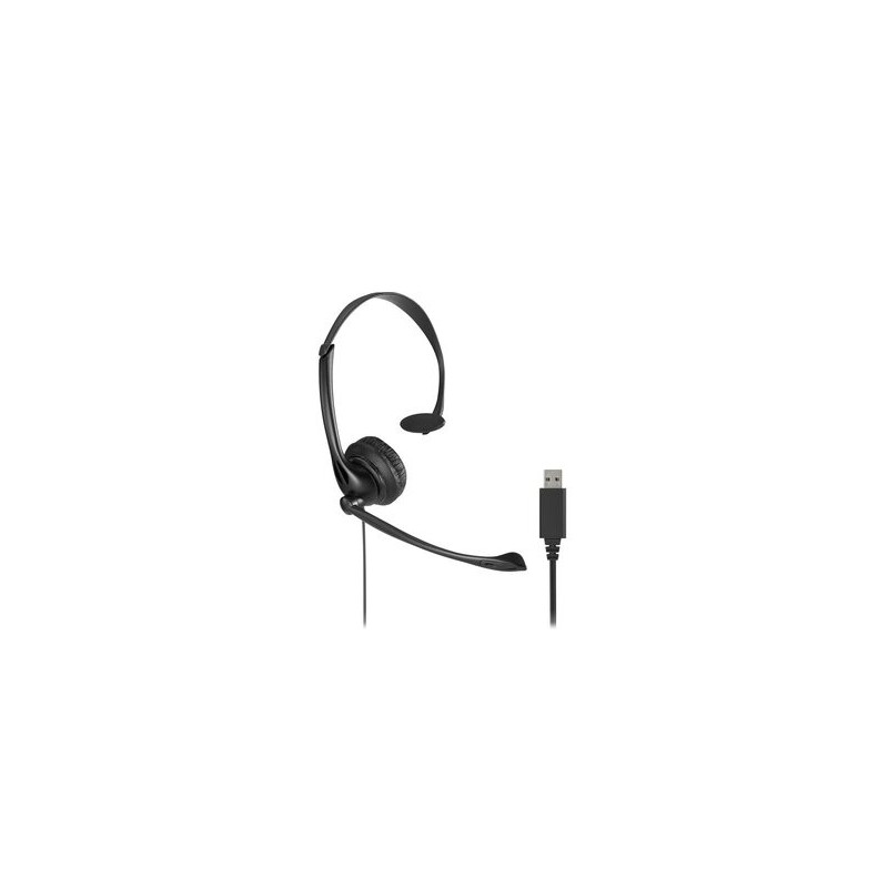 Casti Kensington, reglabile, microfon cu anulare sunet inclus, control volum, conexiune cablu USB-A