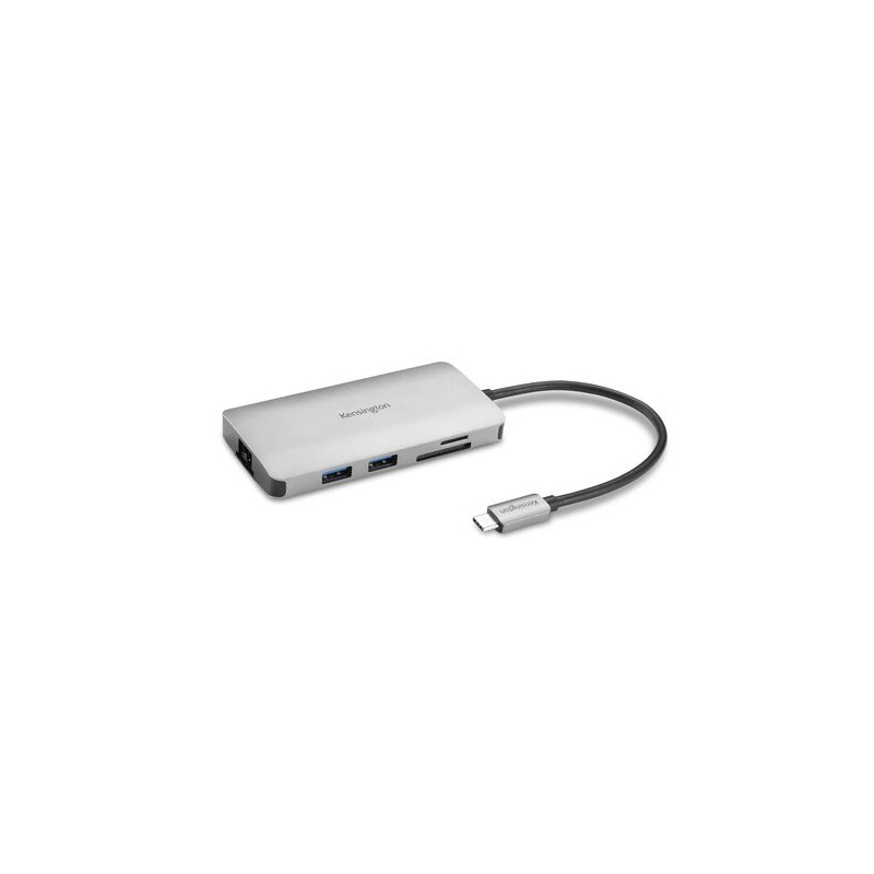 Hub USB Kensington, 4 porturi (3 USB-A, 1 USB-C), conexiune USB-C, gri