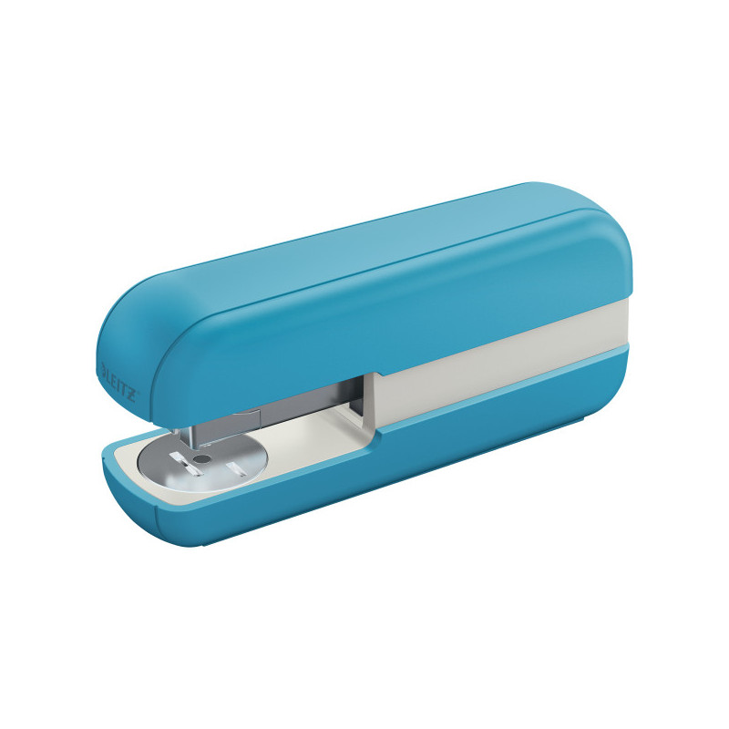 Capsator plastic LEITZ Cosy 5567, 30 coli, 200 capse P3 incluse, albastru celest