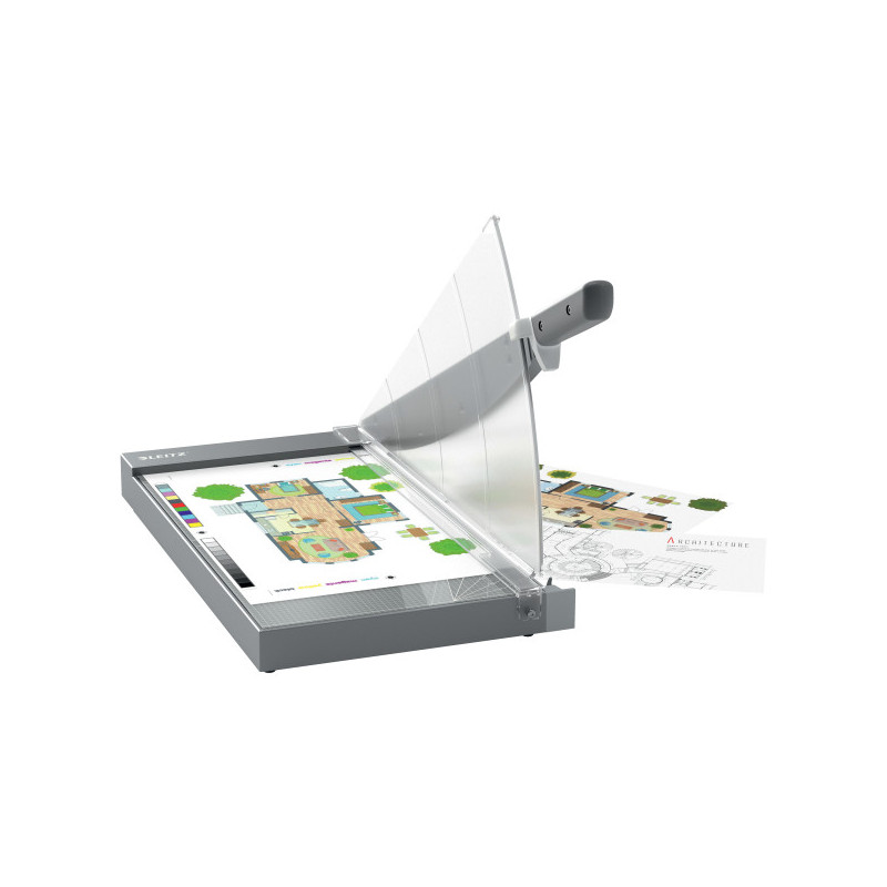 Ghilotina LEITZ Office Pro Precision, A3, 25 coli, indicator laser inclus, gri