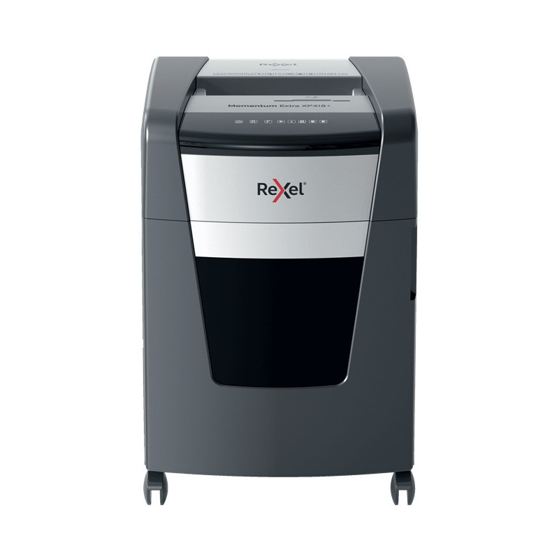 Distrugator documente manual REXEL MOMENTUM EXTRA XP418, P4, cross-cut (confeti), 18 coli, cos 45l,