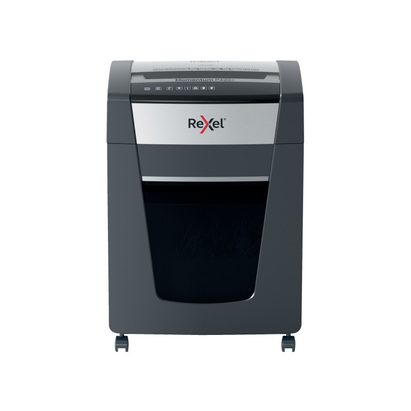 Distrugator documente manual REXEL MOMENTUM EXTRA P420, P4, cross-cut (confeti), 20 coli, cos 30l, n