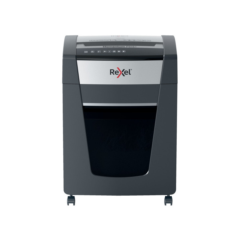 Distrugator documente manual REXEL MOMENTUM EXTRA P515, P5, micro-cut (particule), 15 coli, cos 30l,