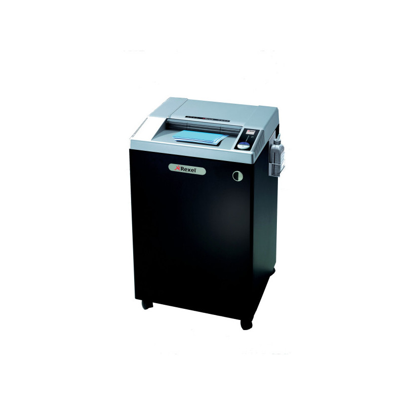 Distrugator documente manual REXEL RLWM26, P5, micro-cut (particule), 26 coli, cos 175l, cu intrare