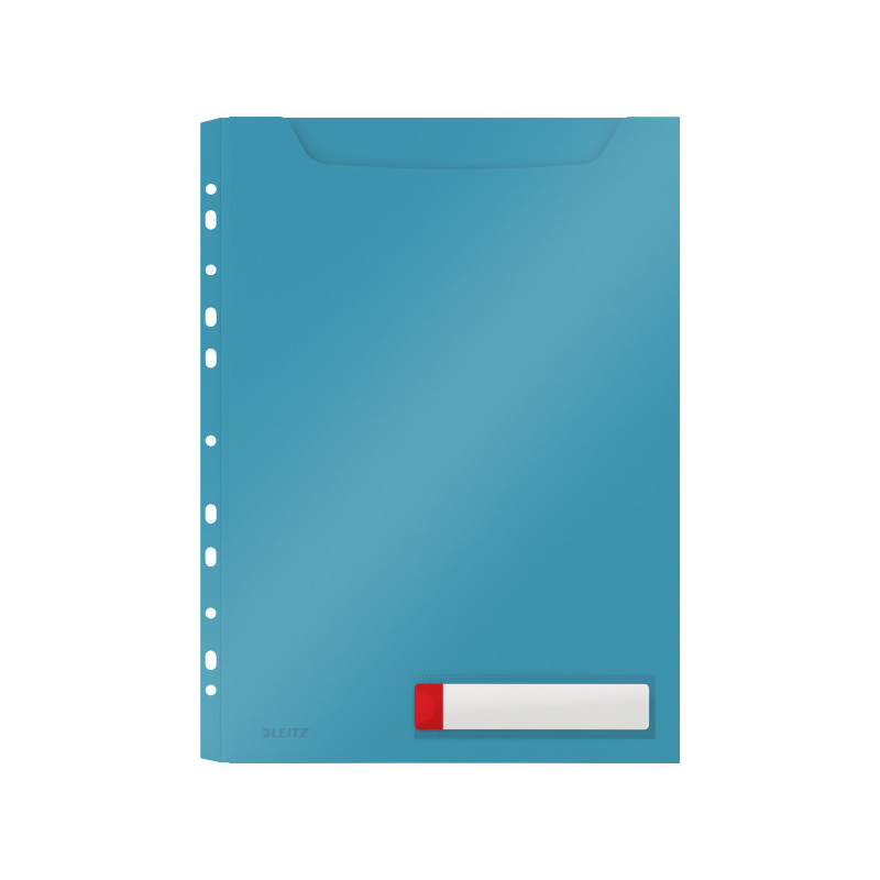 Mapa LEITZ Cosy Jumbo, PP, A4, 150 coli, pre-perforata, cu eticheta, 3 buc/set, albastru celest