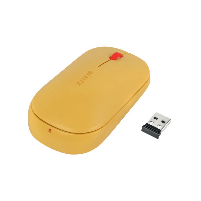 Mouse LEITZ Cosy, conexiune duala, dimensiune medie, galben chihlimbar
