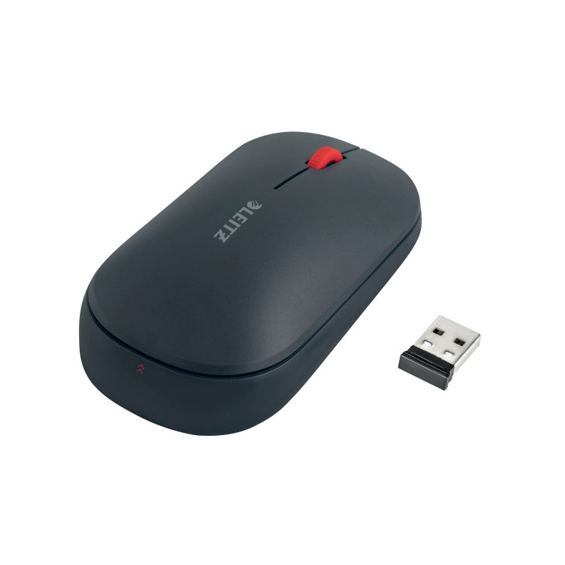 Mouse LEITZ Cosy, conexiune duala, dimensiune medie, gri antracit