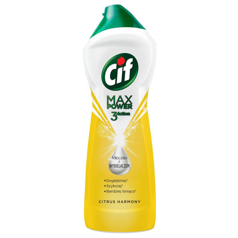 CIF Max Power 3 Action Lemon, crema universala pentru curatat, cu efect de albire, 780 gr.