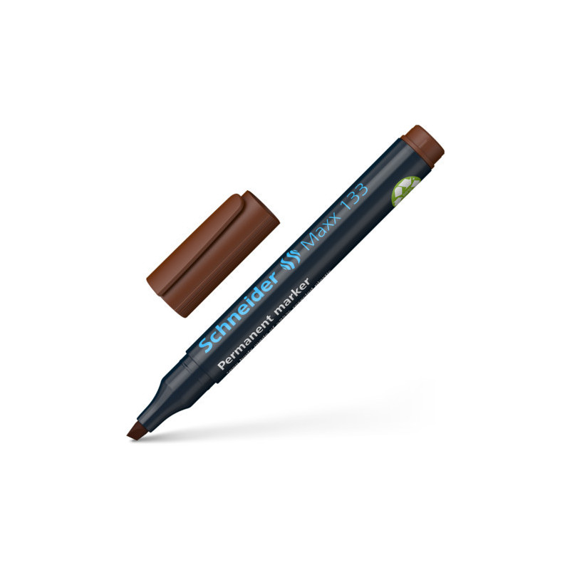 Permanent marker SCHNEIDER Maxx 133, varf tesit 1+4mm - maro