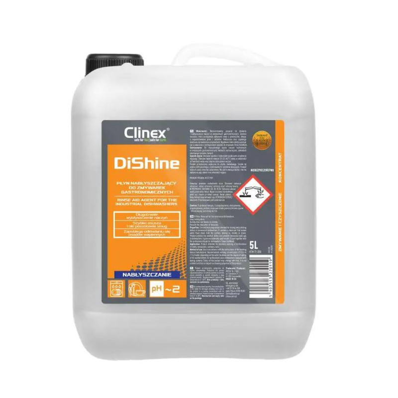 CLINEX DiShine, 5 litri, lichid de stralucire pentru masini de spalat vase