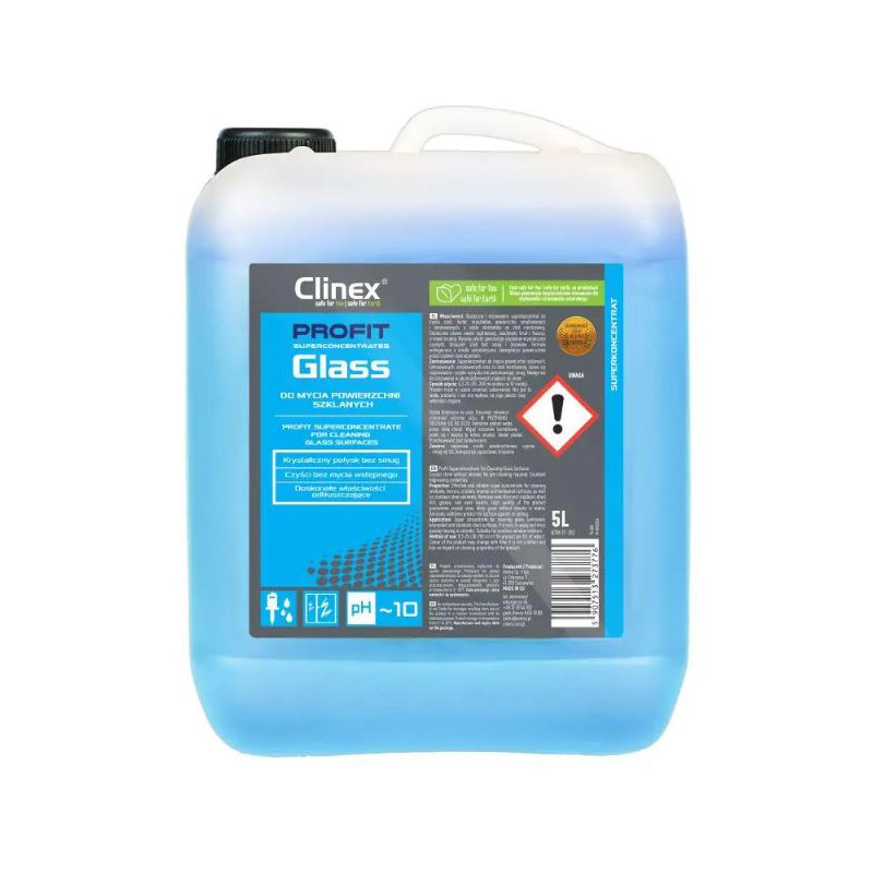 CLINEX PROFIT Glass, 5 litri, solutie superconcentrata, pentru curatat suprafete si obiecte din stic