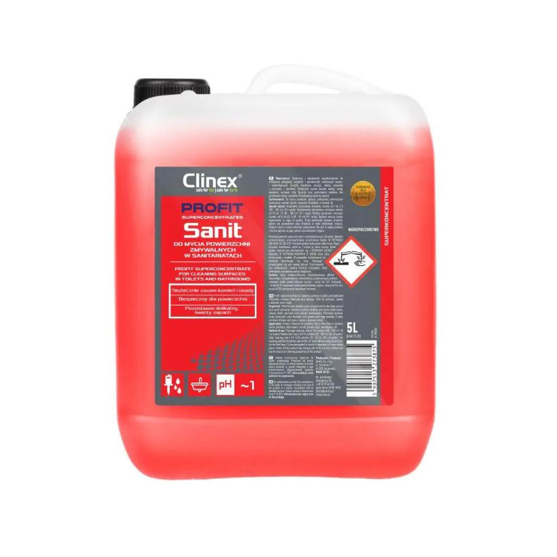 CLINEX PROFIT Sanit, 5 litri, solutie superconcentrata, curatare suprafete sanitare/bai