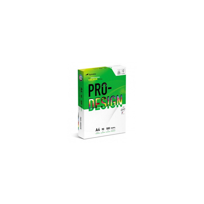 Hartie A4, satinata, Pro-Design, clasa A++, 90 gr./mp, 500 coli/top - alba
