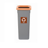 Cos plastic reciclare selectiva, capacitate 53l, PLAFOR Fit - gri cu capac maro - bio