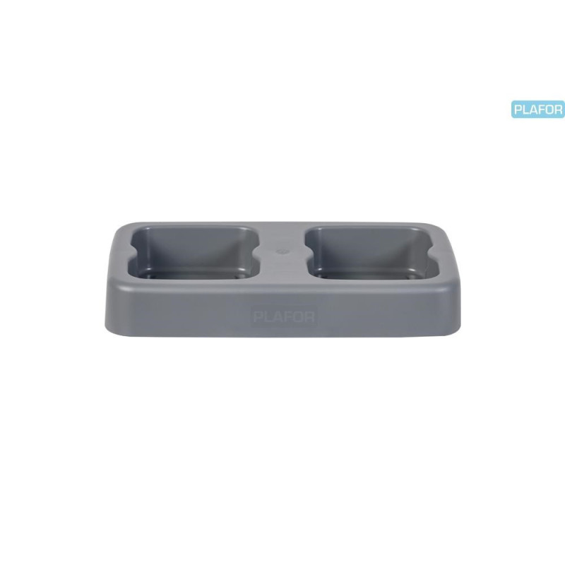 Suport plastic pentru 2 cosuri reciclare selectiva (2 x 53L), 69 x 33 x h7.5cm, PLAFOR Fit