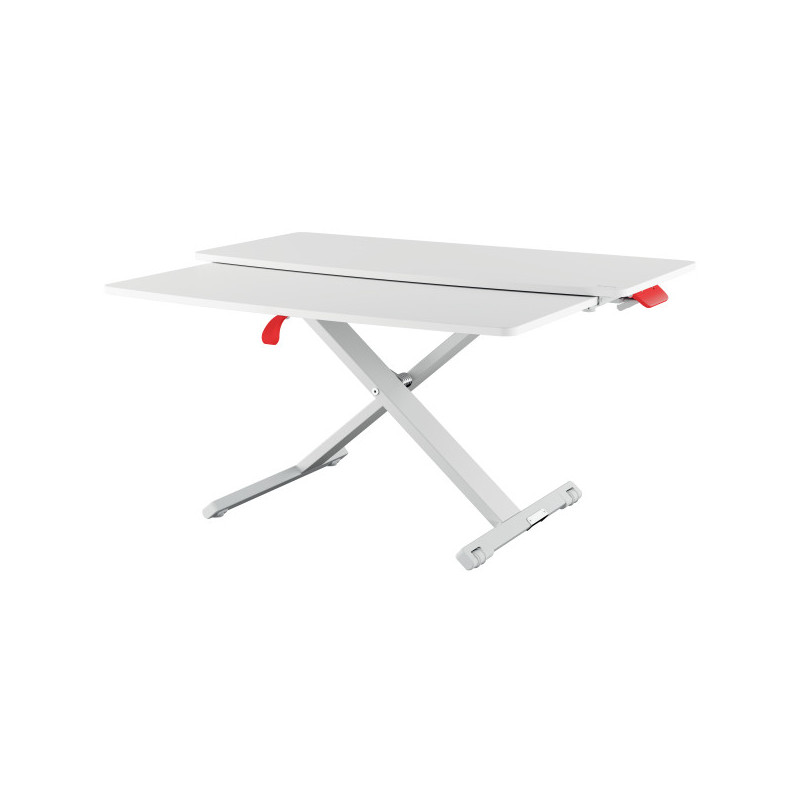 Statie de lucru ergonomica LEITZ Cosy, pozitie sezut/ in picioare, cu sertar pentru tastatura, gri d