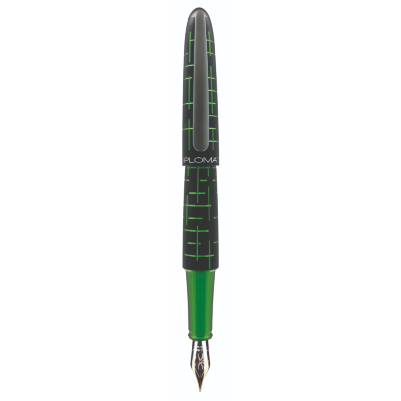 Stilou DIPLOMAT Elox Matrix, cu penita M, aurita 14kt. - black green