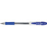 Pix cu gel PENAC FX-1, rubber grip, 1.0mm, con metalic, corp transparent - scriere albastra