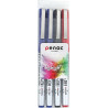 Set 4 rollere cu cerneala PENAC Miyabi, ball point 0.7mm - culori (2 x blue, 1 x black, red)