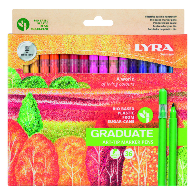Carioca LYRA Art-Tip, varf 1mm, 36 culori/cutie