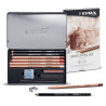 Creioane + accesorii, LYRA Rembrandt Sketching, pentru desene si schite, 11 piese/cutie metalica