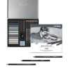 Creioane + accesorii, LYRA Rembrandt, pentru desene si schite, 25 piese/cutie metalica-tonuri de gri
