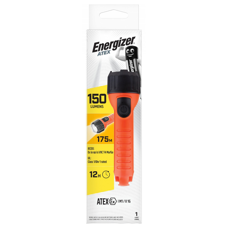 Lanterna Atex, 150 lumeni, IPX7 + 2 buc baterii AA, Energizer
