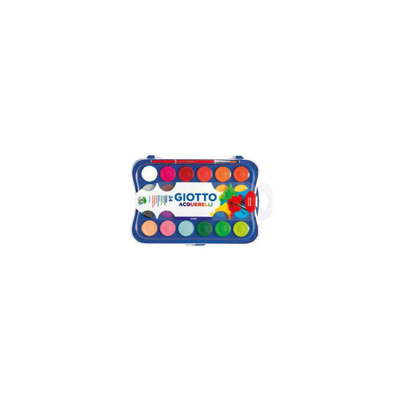 Acuarele 24 culori/set + 1 pensula gratis, GIOTTO Acquerelli