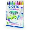 Carioca, varf flexibil (tip pensula), 10 culori/cutie, GIOTTO Turbo Soft Brush - culori intense