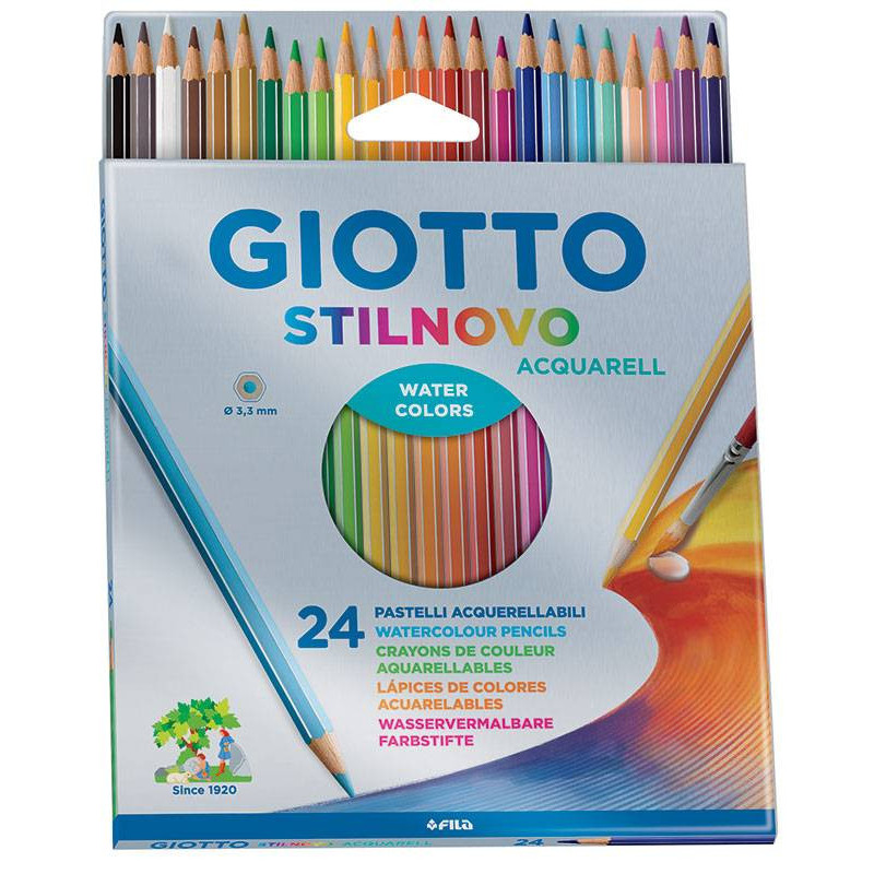 Creioane colorate 24 culori/cutie, GIOTTO Stilnovo Aquarell