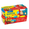 Plastilina standard, 4 culori(alb, albastru, rosu, galben) x 100 grame/borcan, GIOTTO be-be