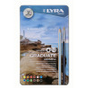 Creioane colorate LYRA Graduate Aquarell, 12 culori+pensula/cutie metalica