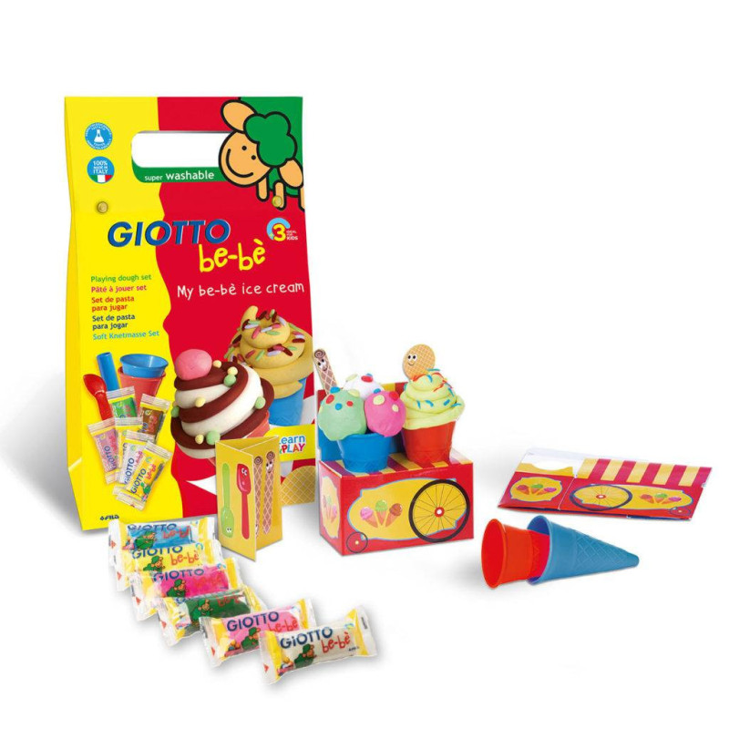 Kit plastilina 6 culori + ustensile modelaj, GIOTTO be-be Ice Cream