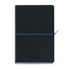 Caiet A5, 192 file-hartie cream FSC80 g/mp, coperta soft-touch negru-albastru,AURORA Tesoro-dictando