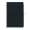 Caiet A5, 192 file-hartie cream FSC80 g/mp, coperta soft-touch negru-verde,AURORA Tesoro - dictando