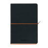 Caiet A5, 192 file-hartie cream FSC80 g/mp, coperta soft-touch negru-portocaliu,AURORA Tesoro-dictan