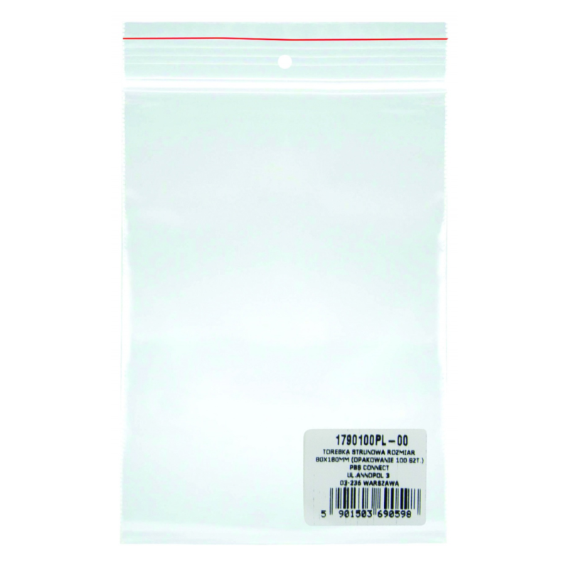 Pungi plastic cu fermoar pentru sigilare, 80 x 180 mm, 40 microni, 100 buc/set, Office Products -tr