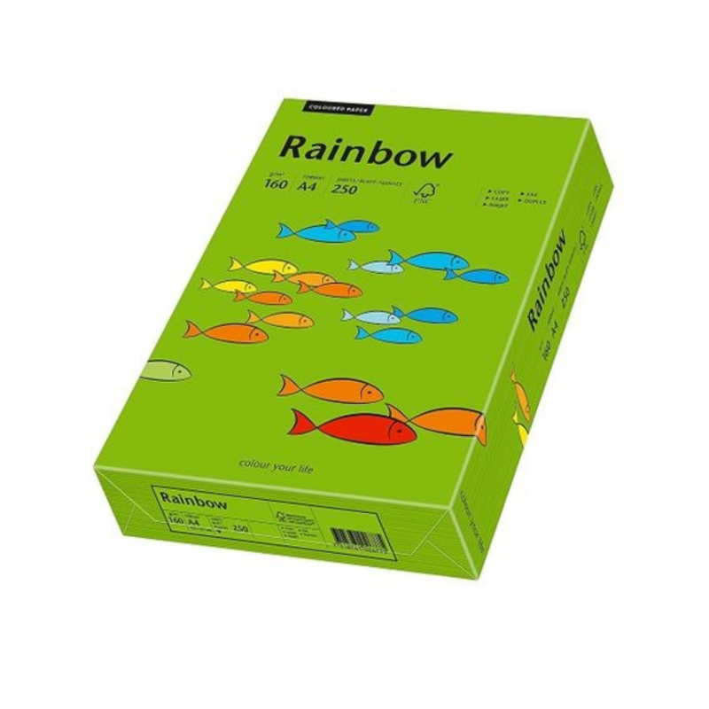 Carton color A4, 160g/mp, 250coli/top RAINBOW - verde intens 88042681
