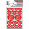 Stickere decorative, 2 file/set, TANEX Kids - inimi - argintii, TNX 342