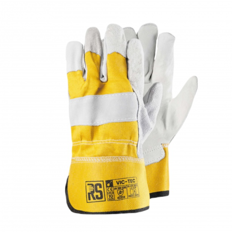 Manusi protectie, din piele de vaca, EN 388 (3243X), EN 420+A1, RS- Vic Tec - marimea 10