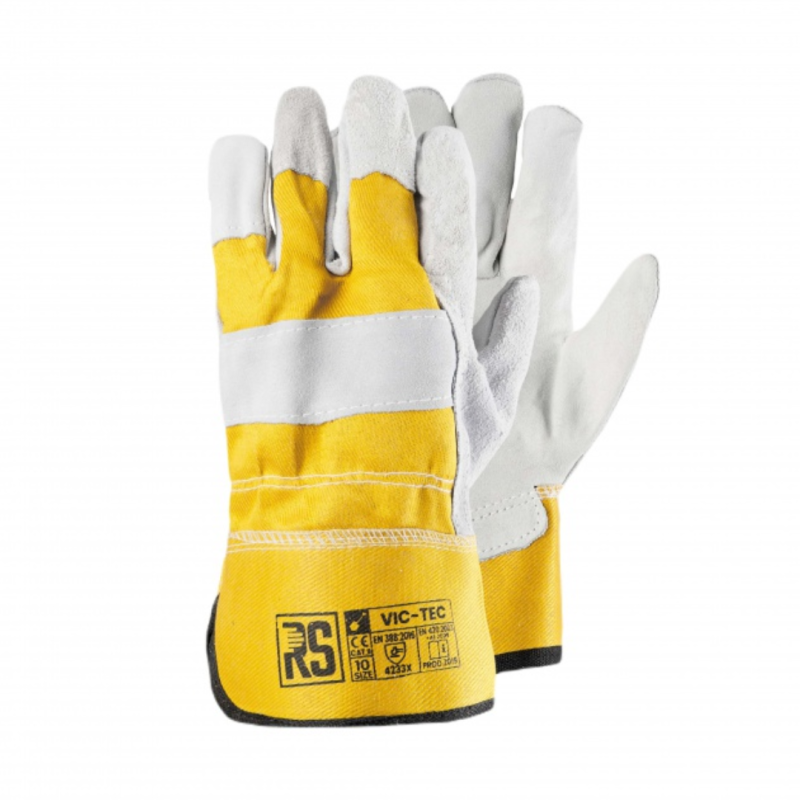 Manusi protectie, din piele de vaca, EN 388 (3243X), EN 420+A1, RS- Vic Tec - marimea 11