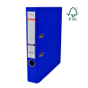 Biblioraft A4, plastifiat PP/PP, margine metalica, 75 mm, Optima Premium - albastru