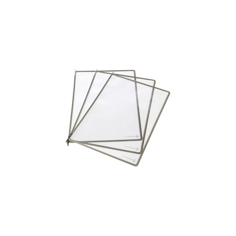 Buzunare prezentare pentru display, A4, (10 buc/set), rama metalica, DJOIS - gri