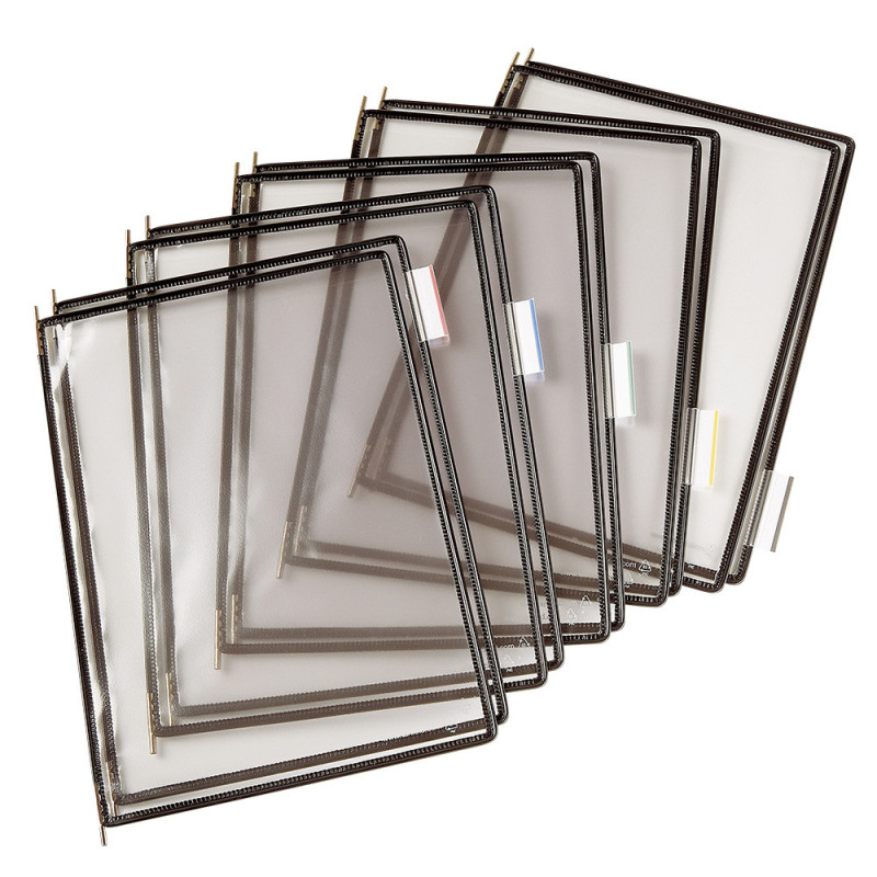 Buzunare prezentare pentru display, A4, (10 buc/set), rama metalica, DJOIS - negru